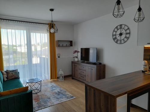 TV a/nebo společenská místnost v ubytování Apartament Idea Wacyn z miejscem parkingowym