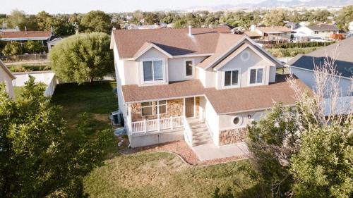 an aerial view of a house at Family Retreat Near SLC Airport 6 BR 3 Bath in West Valley City