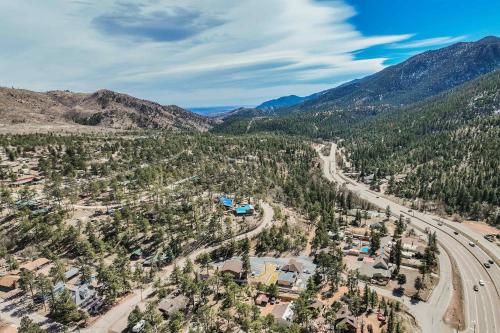 an aerial view of a road in the mountains at Mountain Studio Cozy Escape with Stunning Views in Cascade-Chipita Park