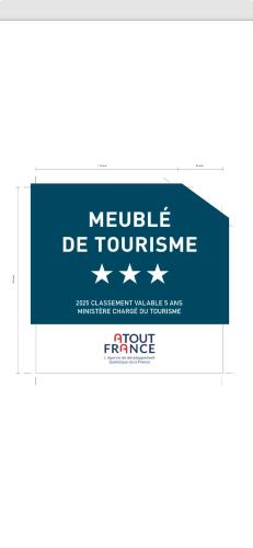 a blue and white sign with stars on it at Mazet de Jade in Vallon-Pont-dʼArc