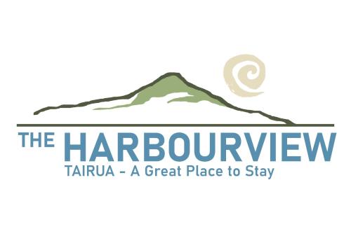 a logo for the harpoon brewery tamaki a great place to stay at Hosts on the Coast The Harbourview Tairua in Tairua