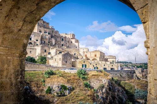 a view of a castle from a bridge at Al Primo Vico in Matera