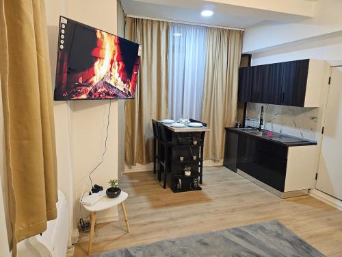 Kuchyň nebo kuchyňský kout v ubytování Tranquil Studio Apartment