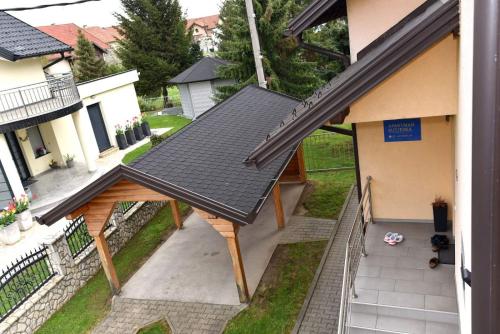 an overhead view of a metal roof on a house at Sutjeska in Modriča