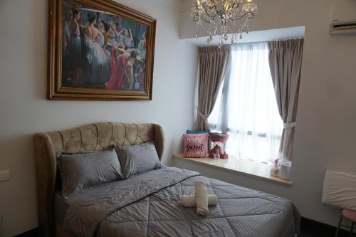 Postel nebo postele na pokoji v ubytování R&F Phrase 2, 2Bedroom Unblock Full Seaview
