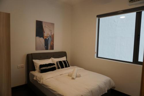 Postel nebo postele na pokoji v ubytování R&F Phrase 2, 2Bedroom Unblock Full Seaview