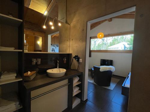 Koupelna v ubytování Hüttenhotel Husky Lodge