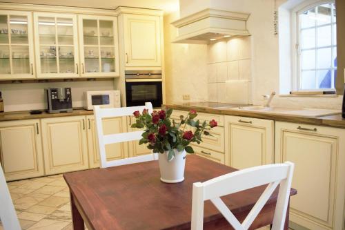 Dapur atau dapur kecil di Ferienwohnung Junimond Stadum