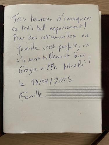 a piece of handwriting on a piece of paper at Ca' Bela in Dolceacqua