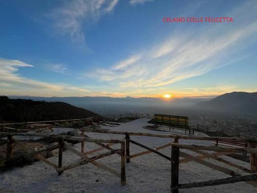 a view of the sunset from the top of a mountain at Casa Nanna Edo in Celano