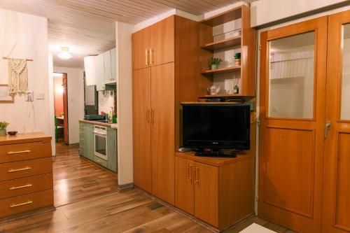 Kuchyň nebo kuchyňský kout v ubytování Honeydew Cottage in camp Terme Čatež