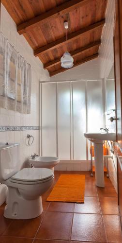 a bathroom with a toilet and a sink at Quinta de Vale Escuro in Lousã