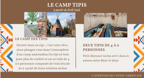 un dépliant pour un parc de jeux avec un toboggan dans l'établissement Camping Syl-Vallée Western Village, à Bouglon