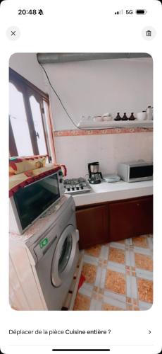 Kuchyň nebo kuchyňský kout v ubytování Appartement kasbah