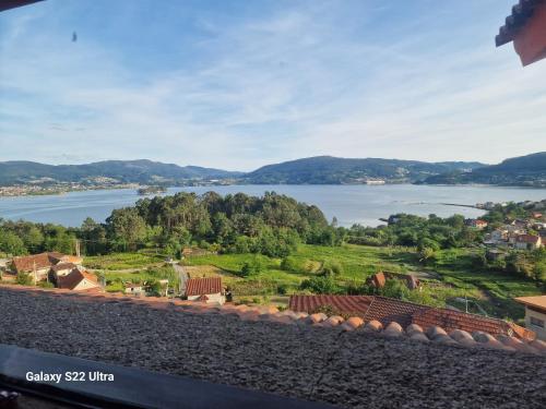 a view of the lake from a castle at O Piñón in Santa Cristina de Cobres