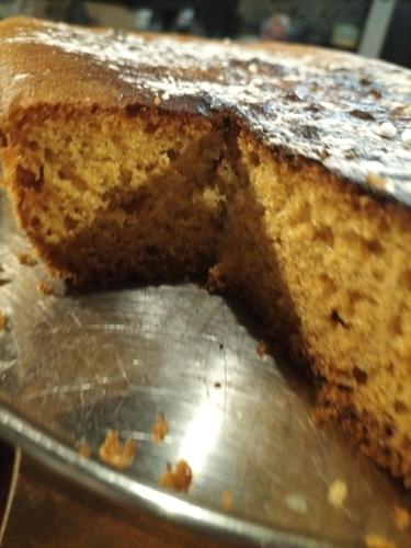 a close up of a piece of cake on a plate at Apartamentos Rurales Sobremazas in Sobremazas