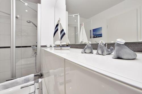 Koupelna v ubytování Ferienwohnung Strandkorb