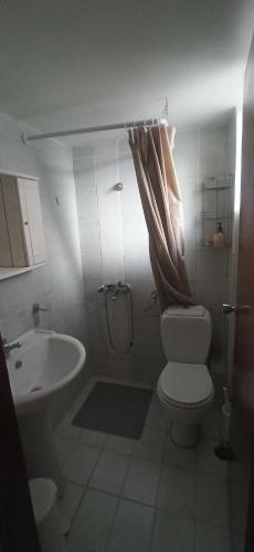 a bathroom with a toilet and a sink at Windy Place in Fourfourás