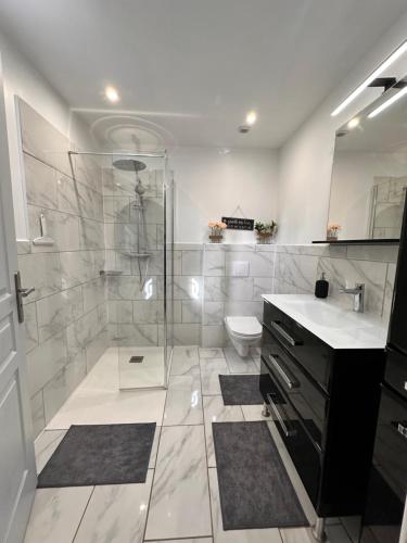 Koupelna v ubytování Le Pré Aux Loups