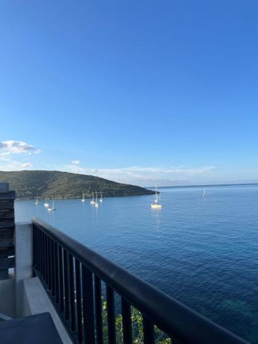 a view of a body of water with boats in it at Maison Bella Vista in Cagnano