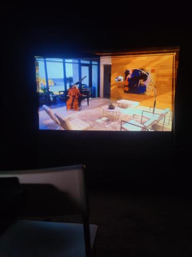 a view of a living room with a tv at Vila Ana in Donja Ralja