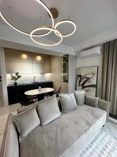 Χώρος καθιστικού στο Gold Apartament z widokiem na morze Dziwnówek