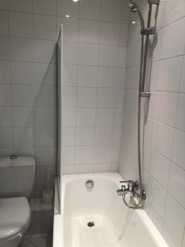 une salle de bain avec douche et baignoire et toilettes dans l'établissement Merimee 3D, à Cannes