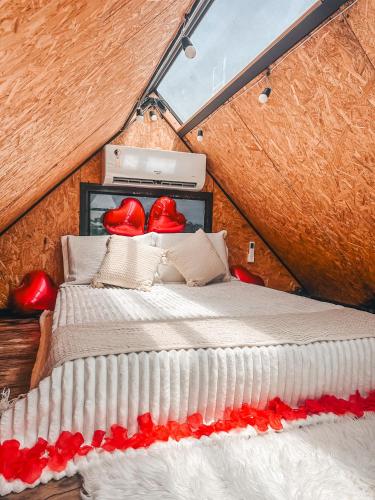 Postel nebo postele na pokoji v ubytování Tiny House Mugiwara