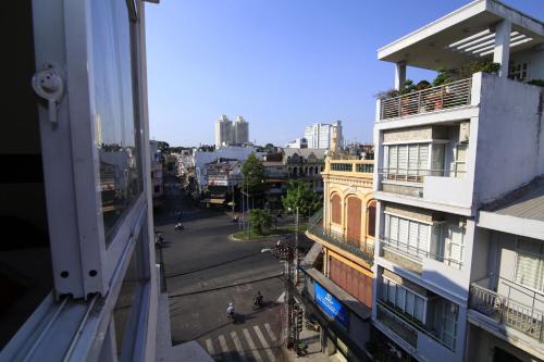 an overhead view of a city street with buildings at Truong Giang Hotel in Ho Chi Minh City
