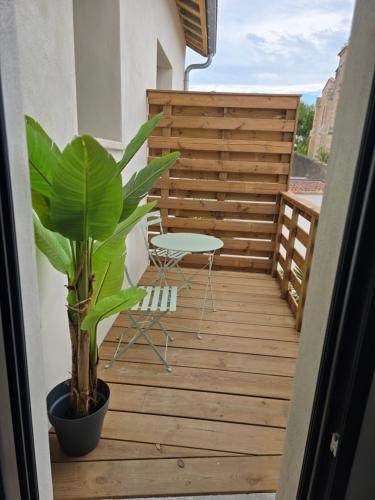Balkón nebo terasa v ubytování Oasis Balcon Vibes Tropicales Arena Parc Expo Clim