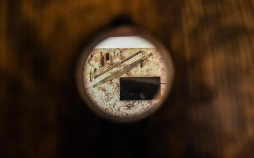a close up of a metal object with a sign at B&B Casa Federico in San Giovanni in Fiore