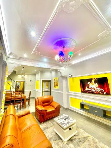 Posezení v ubytování Auberge Mbongui