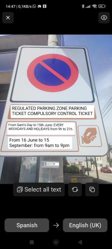 a picture of a sign on a computer screen at Cunit Beach in Cunit