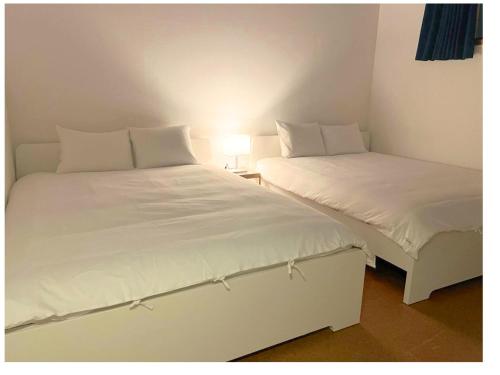 two beds sitting next to each other in a room at Sunshine in Tokyo