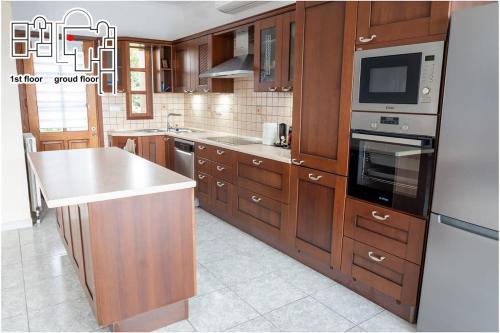 Kuchyň nebo kuchyňský kout v ubytování Great Villa Philipi