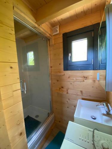 Koupelna v ubytování Mon chalet dans le Jura