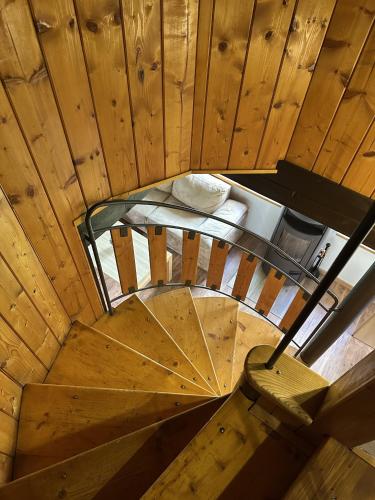 an overhead view of a wooden ceiling at Madlenka in Bělá pod Pradědem