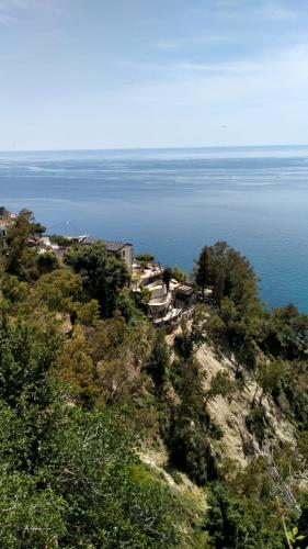 a view of the ocean from atop a hill at Villa Anna al Duomo in Taormina