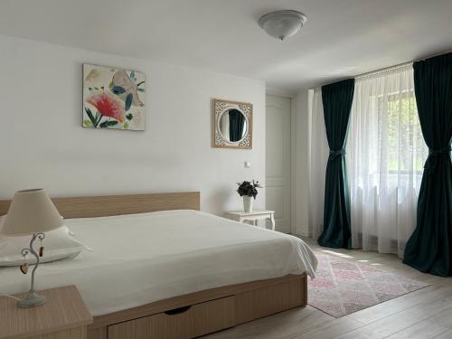 Ένα ή περισσότερα κρεβάτια σε δωμάτιο στο Pensiunea Gradina Mare