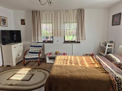 Ένα ή περισσότερα κρεβάτια σε δωμάτιο στο Casa Bunicilor