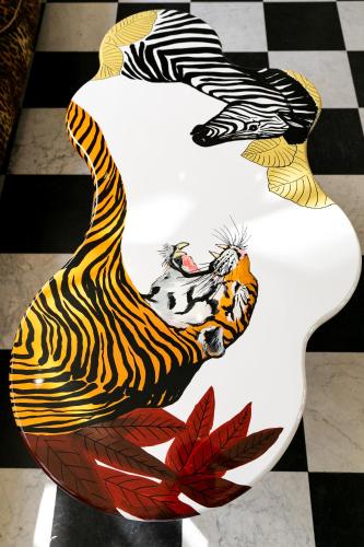 a vase with a painting of a chicken on it at Hotel De Witte Lelie -Small Luxury Hotels of the World in Antwerp