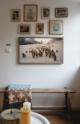 a picture of a herd of animals on a wall at B&B La Balena in Zaandijk near Amsterdam in Zaandijk