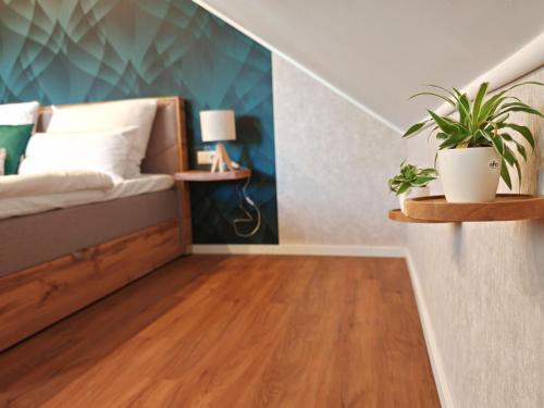 Ένα ή περισσότερα κρεβάτια σε δωμάτιο στο Sonniges Loft am Soonwald