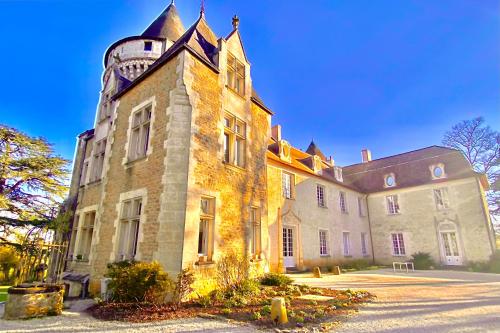 a large building with a tower on top of it at Château de Bouesse en Berry in Bouesse