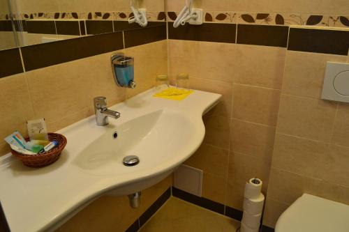 Koupelna v ubytování Hotel Arkáda