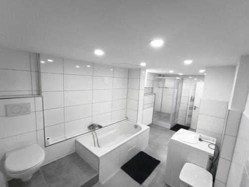 Bilik mandi di Ferien und Monteurwohnung in Schauenburg