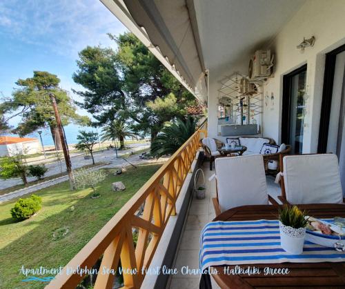 Μπαλκόνι ή βεράντα στο Apartment Dolphin Sea View and First Line