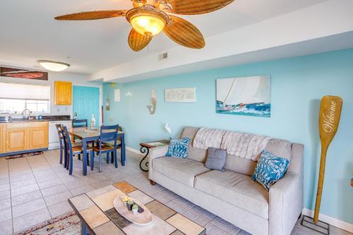 a living room with a couch and a table at Cozy Middle Bass Island Getaway On Lake Eerie! in Put-in-Bay