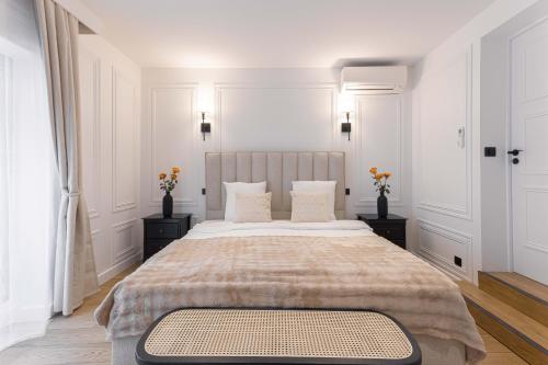 Ένα ή περισσότερα κρεβάτια σε δωμάτιο στο Gatsby Chic & Elegance & Billiards & Fitness & Luxury