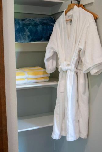 a robe is hanging in a closet at Entire Building at 151 Spring in Eureka Springs